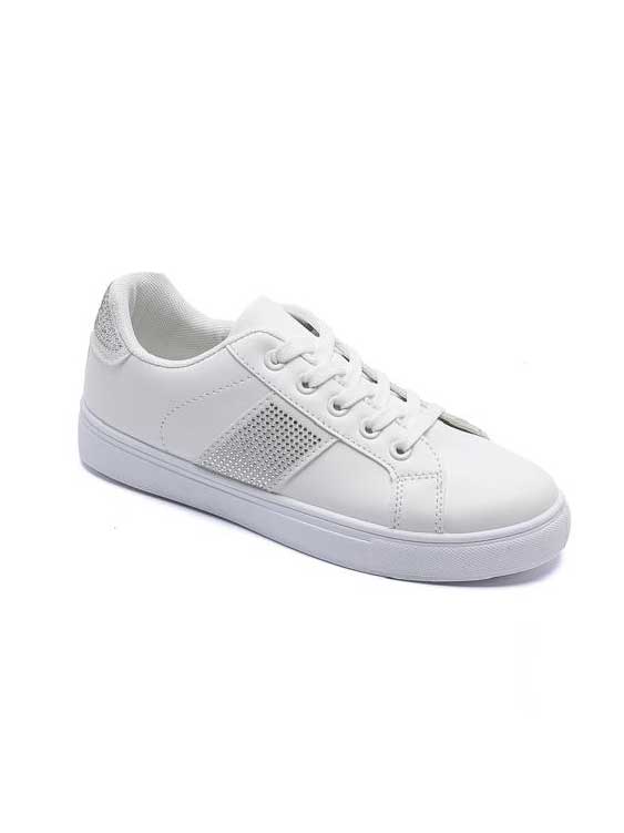 Lanza - Vita sneakers med små fina lister